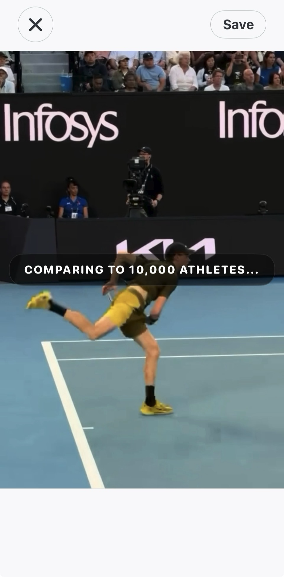 Analysis in progress comparing movement to athlete database